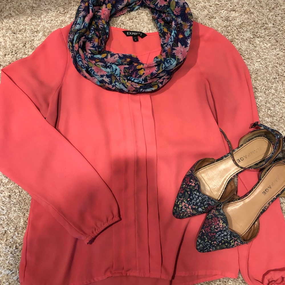 Express coral blouse